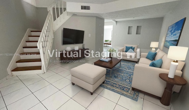5790 W 26th Ave Unit 202, Hialeah, FL 33016 - tiled living area with stairs