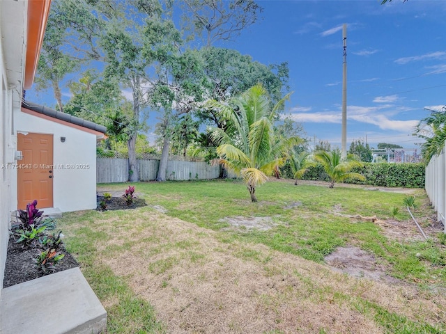 view of yard with fence