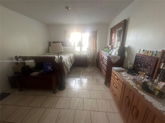 bedroom with a textured ceiling
