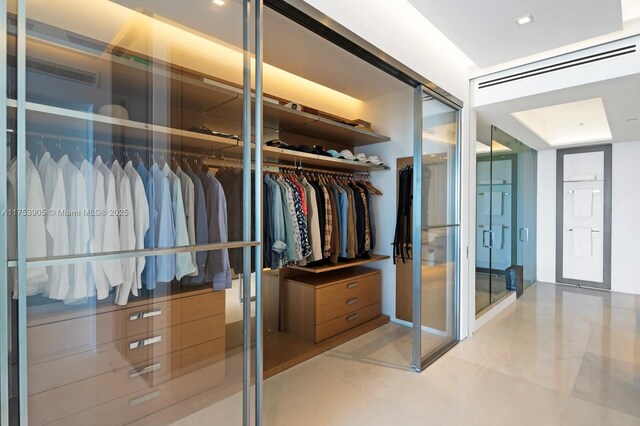 view of walk in closet