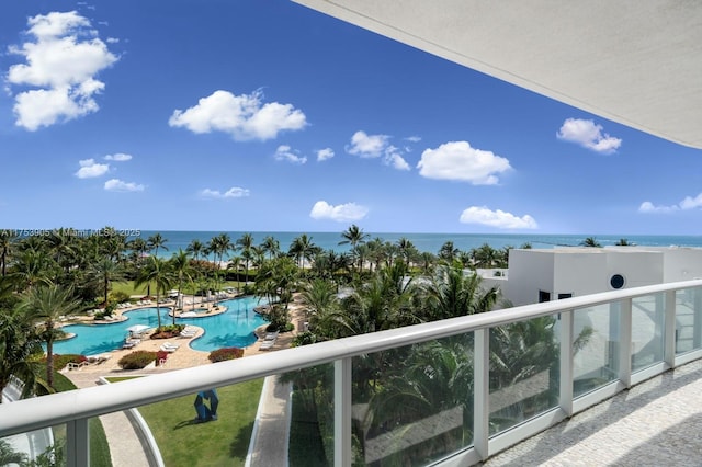 balcony with a water view