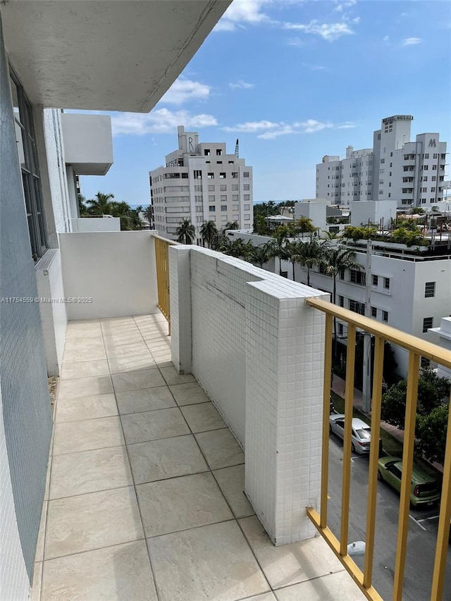 balcony with a view of city