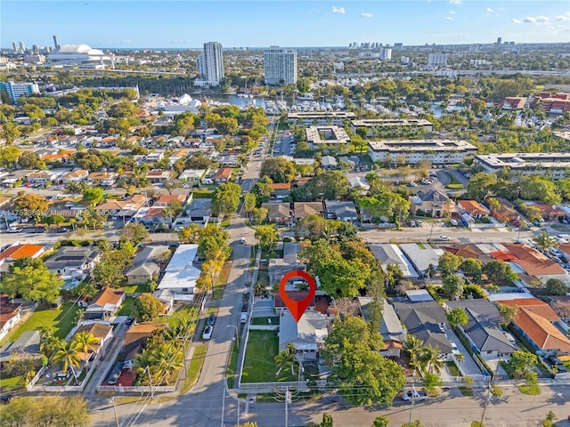 bird's eye view featuring a city view