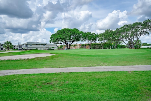 view of home's community with a lawn