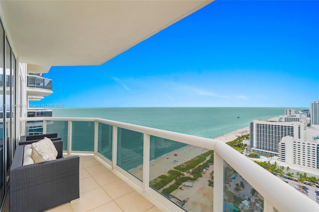 balcony with a water view