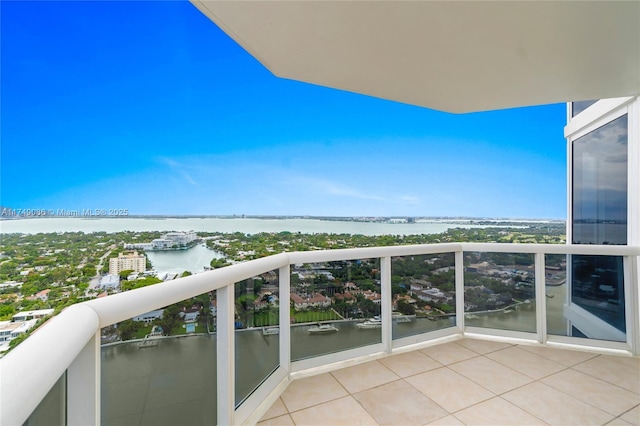 balcony with a water view