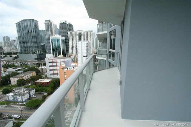 balcony featuring a view of city