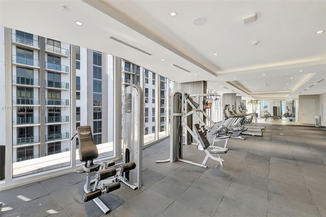 1010 SW 2nd Ave Unit Lph05, Miami, FL 33130 - workout area with a raised ceiling