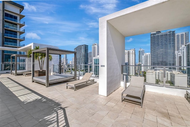1010 SW 2nd Ave Unit Lph05, Miami, FL 33130 - view of patio featuring a view of skyline and a balcony