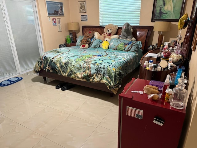 bedroom featuring tile patterned floors