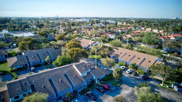 drone / aerial view with a residential view