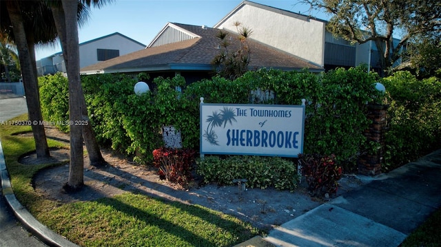 view of community sign