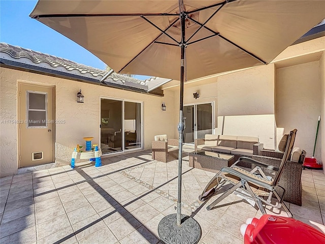 view of patio featuring outdoor lounge area