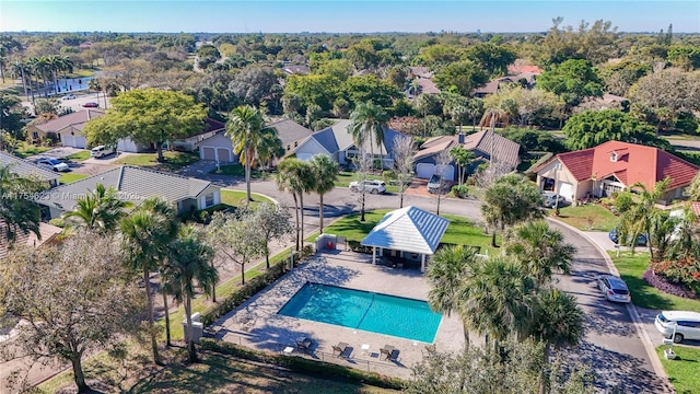 bird's eye view with a residential view