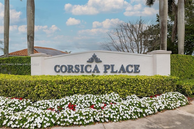 view of community sign