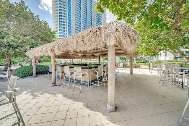 view of patio / terrace with outdoor dry bar