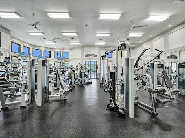 1468 Mariner Way, Hollywood, FL 33019 - workout area featuring ceiling fan