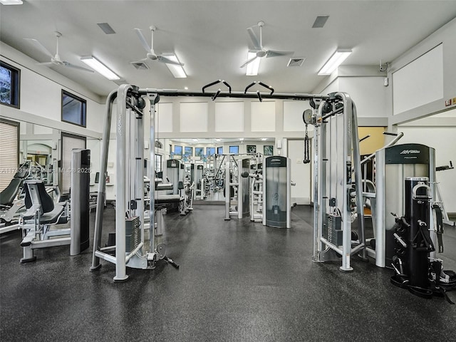1468 Mariner Way, Hollywood, FL 33019 - gym with ceiling fan