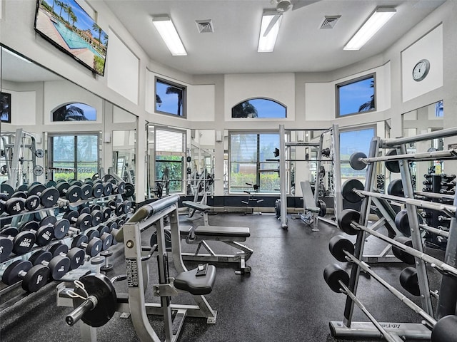 1468 Mariner Way, Hollywood, FL 33019 - gym featuring a high ceiling