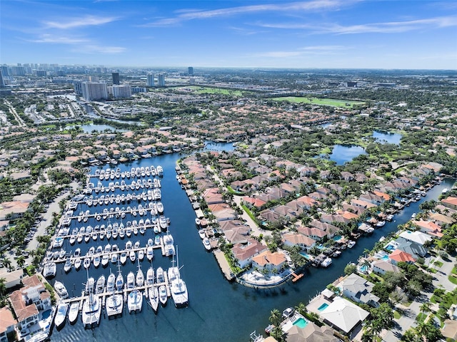 1468 Mariner Way, Hollywood, FL 33019 - aerial view of property and surrounding area with a nearby body of water and a marina