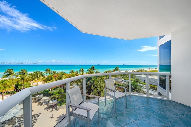 balcony with a water view