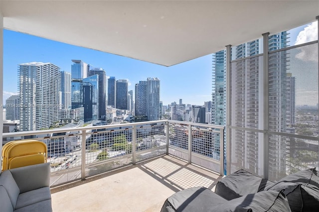 balcony featuring a city view