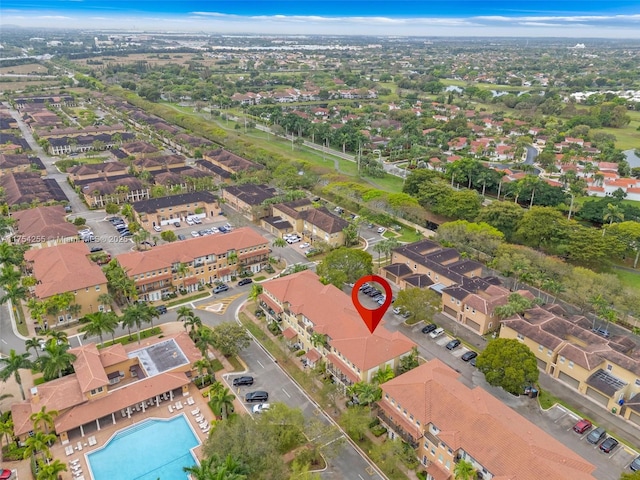 drone / aerial view featuring a residential view