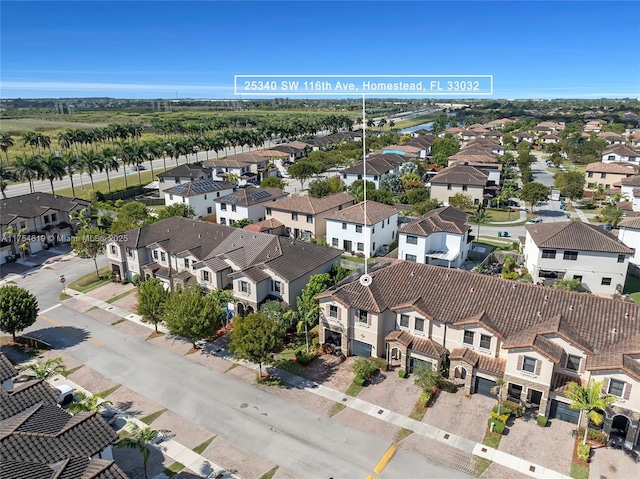 bird's eye view with a residential view