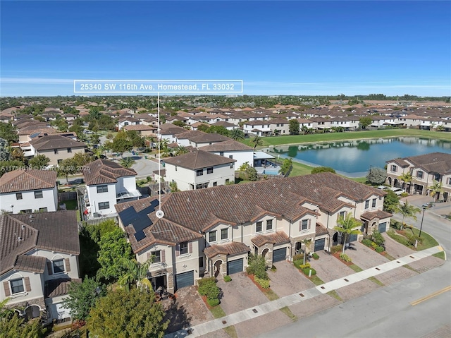 25340 SW 116th Ave, Homestead, FL 33032 - drone / aerial view featuring a water view and a residential view