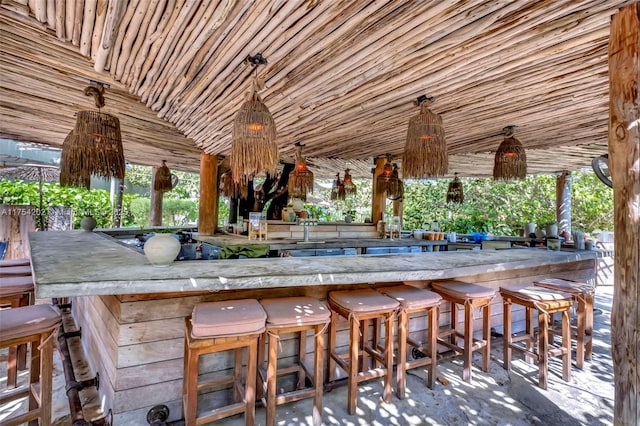 view of patio with a sink