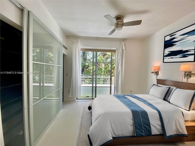 bedroom with a ceiling fan