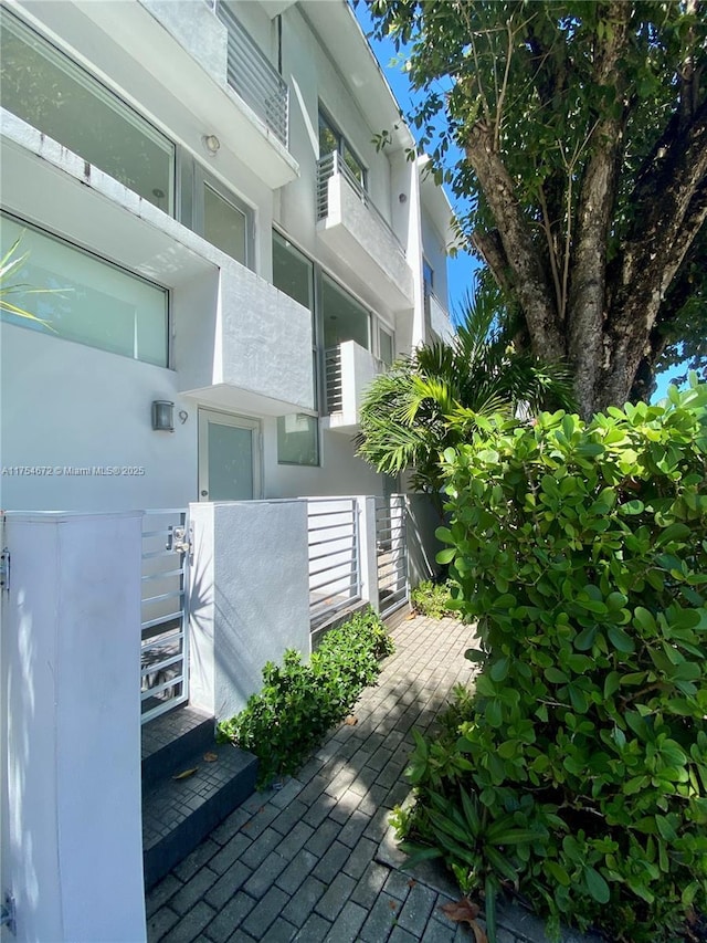 view of property exterior with stucco siding