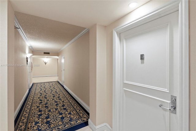3530 Mystic Pointe Dr Unit 1508, Aventura, FL 33180 - hallway with visible vents, crown molding, and baseboards