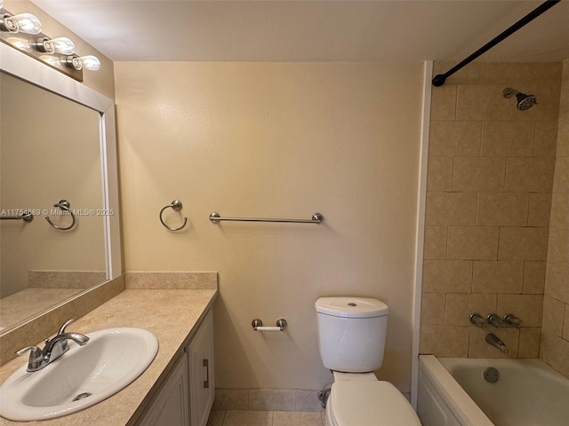 851 Three Islands Blvd Unit 218, Hallandale Beach, FL 33009 - bathroom featuring tile patterned flooring, vanity, toilet, shower / bath combination, and baseboards