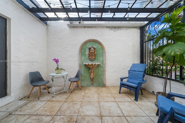 view of patio featuring a pergola