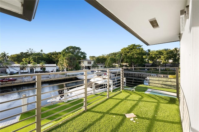 balcony with a water view