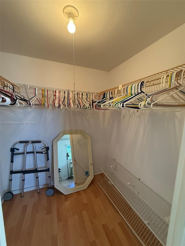 walk in closet featuring light wood-style floors