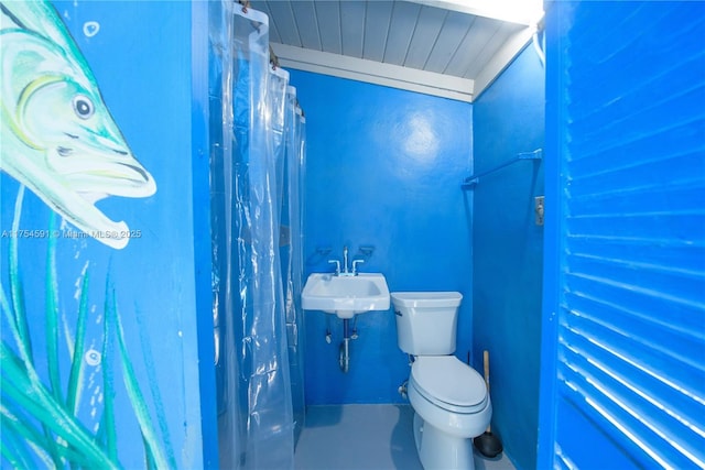 bathroom with a sink and toilet