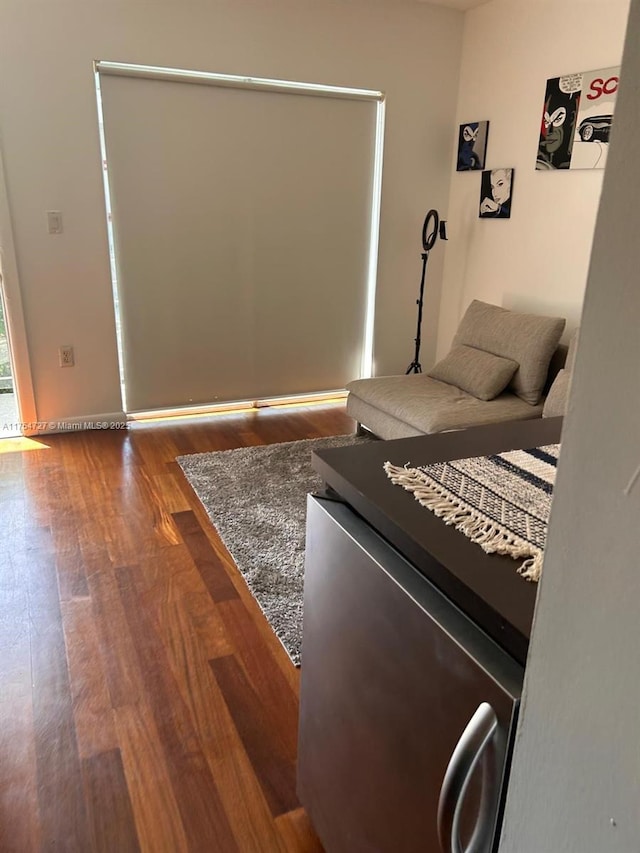 living area featuring wood finished floors