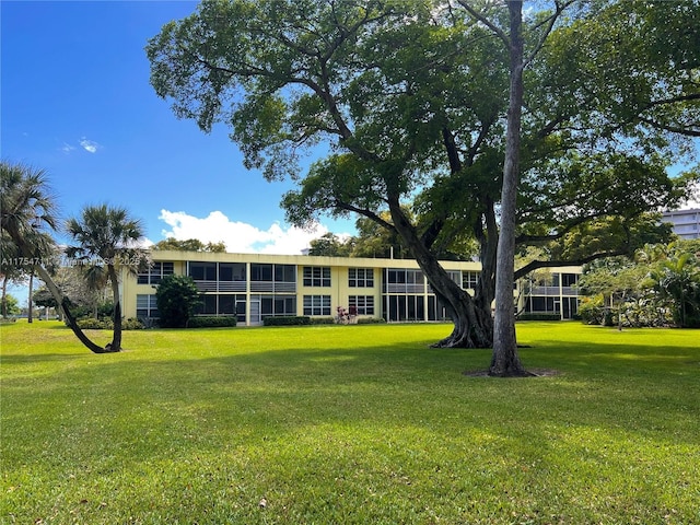 exterior space with a lawn