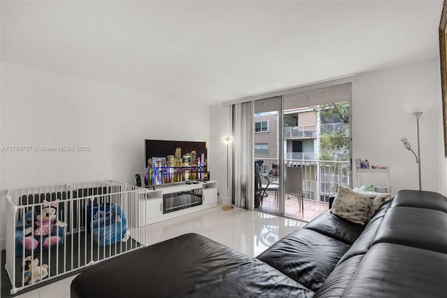 living area featuring expansive windows