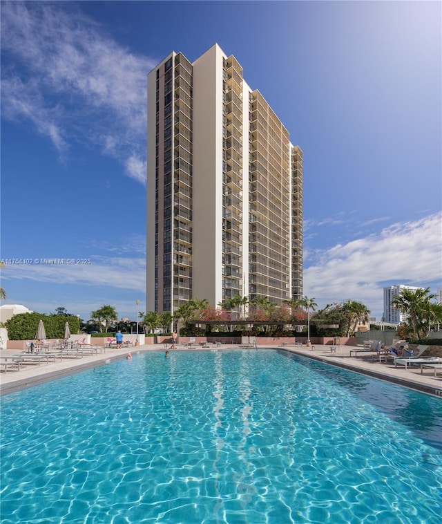 pool featuring a patio area