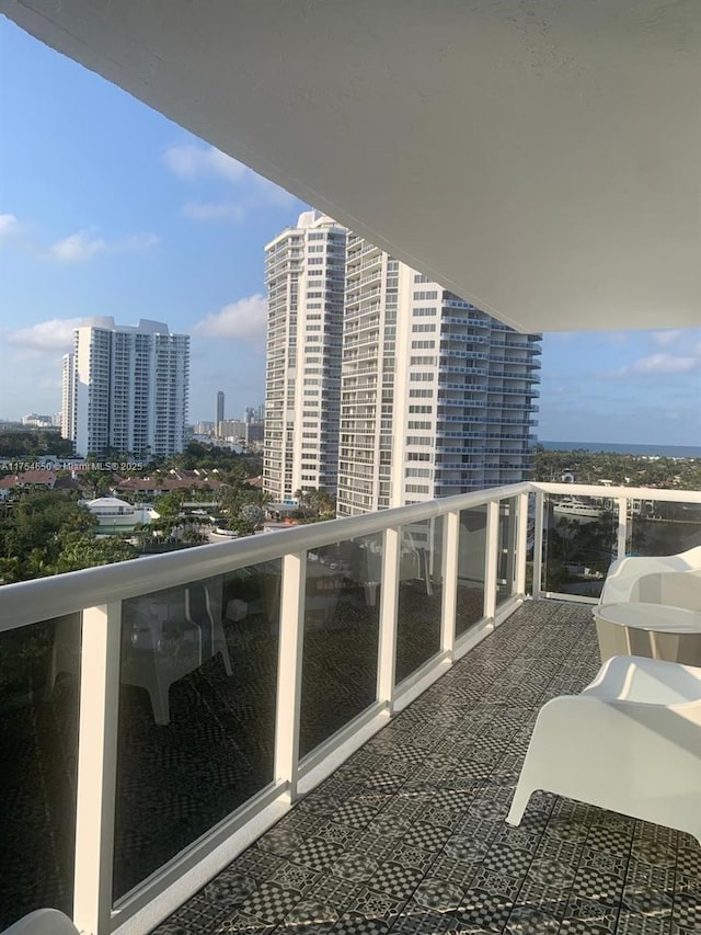 balcony with a view of city