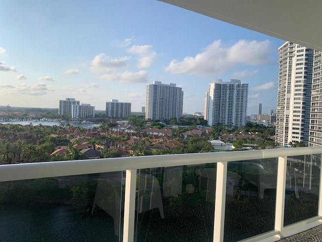 balcony featuring a city view