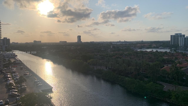 property view of water featuring a city view