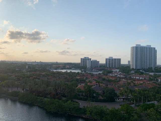 property's view of city with a water view