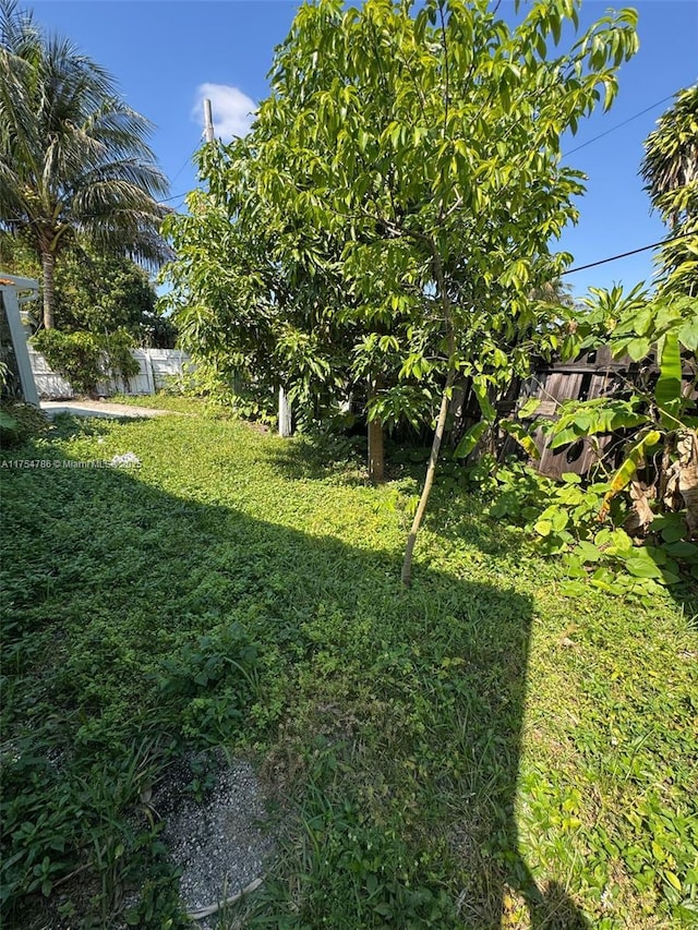 view of yard featuring fence