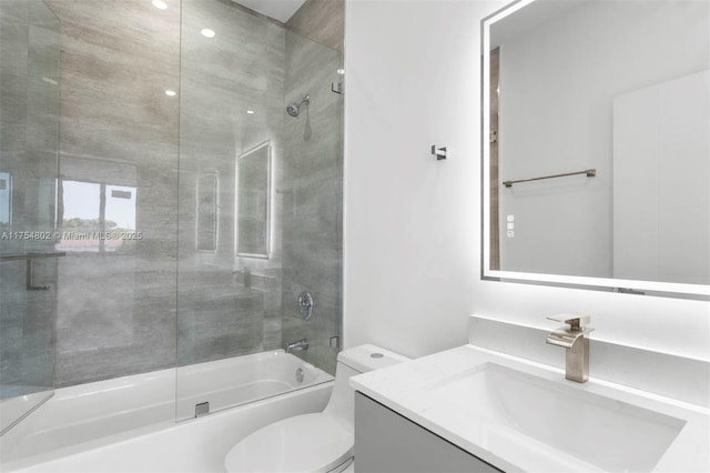 3430 SW 2nd St, Miami, FL 33135 - full bath featuring bath / shower combo with glass door, vanity, and toilet
