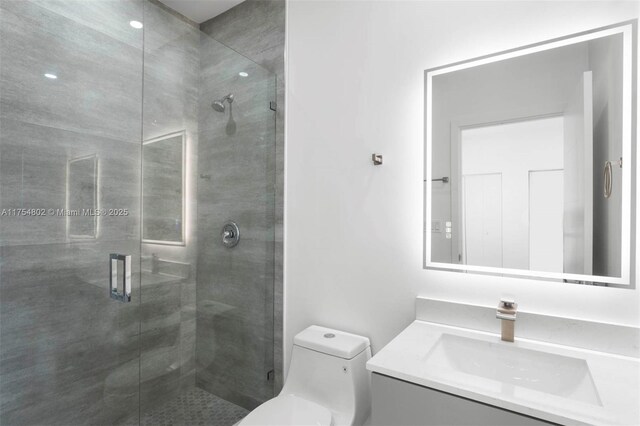 3430 SW 2nd St, Miami, FL 33135 - full bath with a stall shower, vanity, and toilet