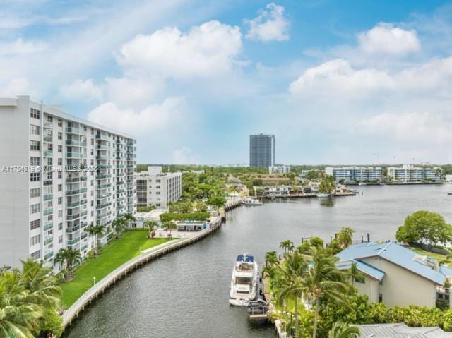 water view with a view of city